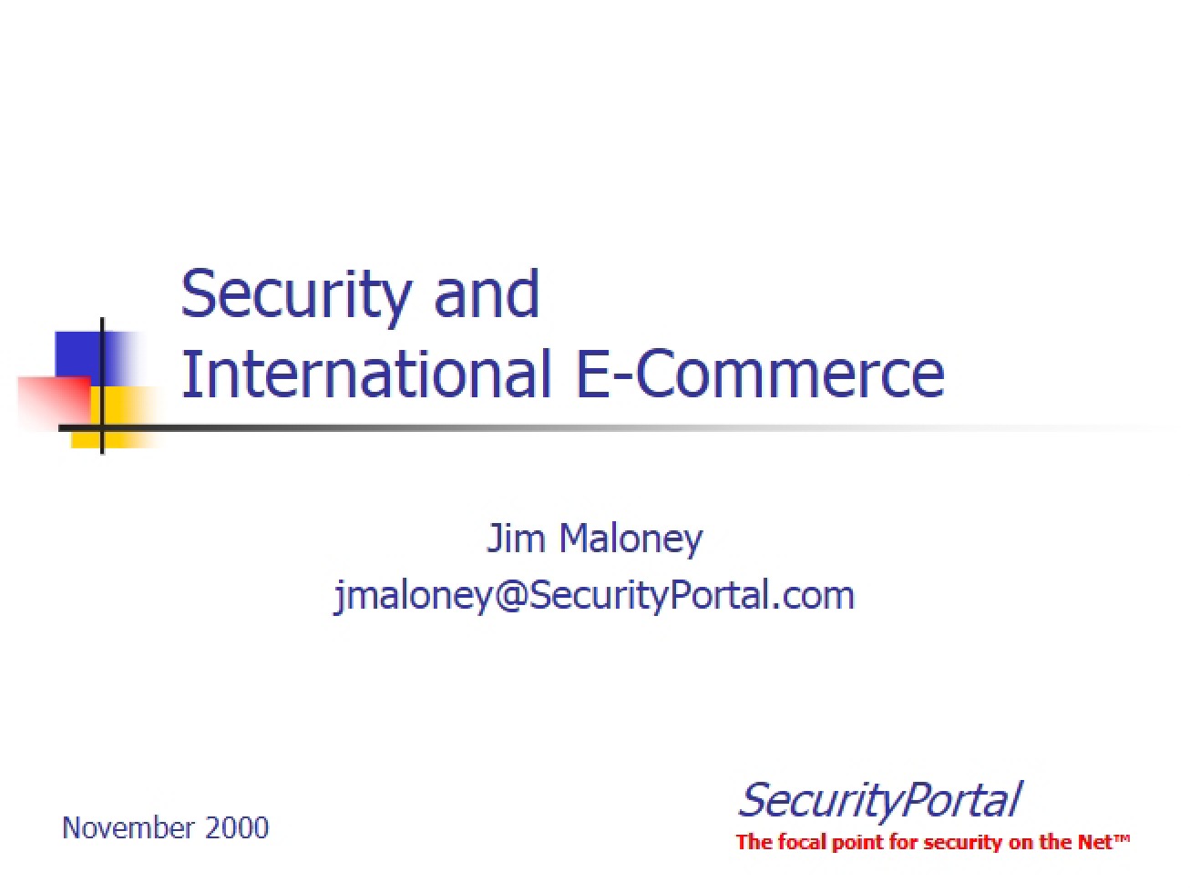 E-Commerce Security in an International Context