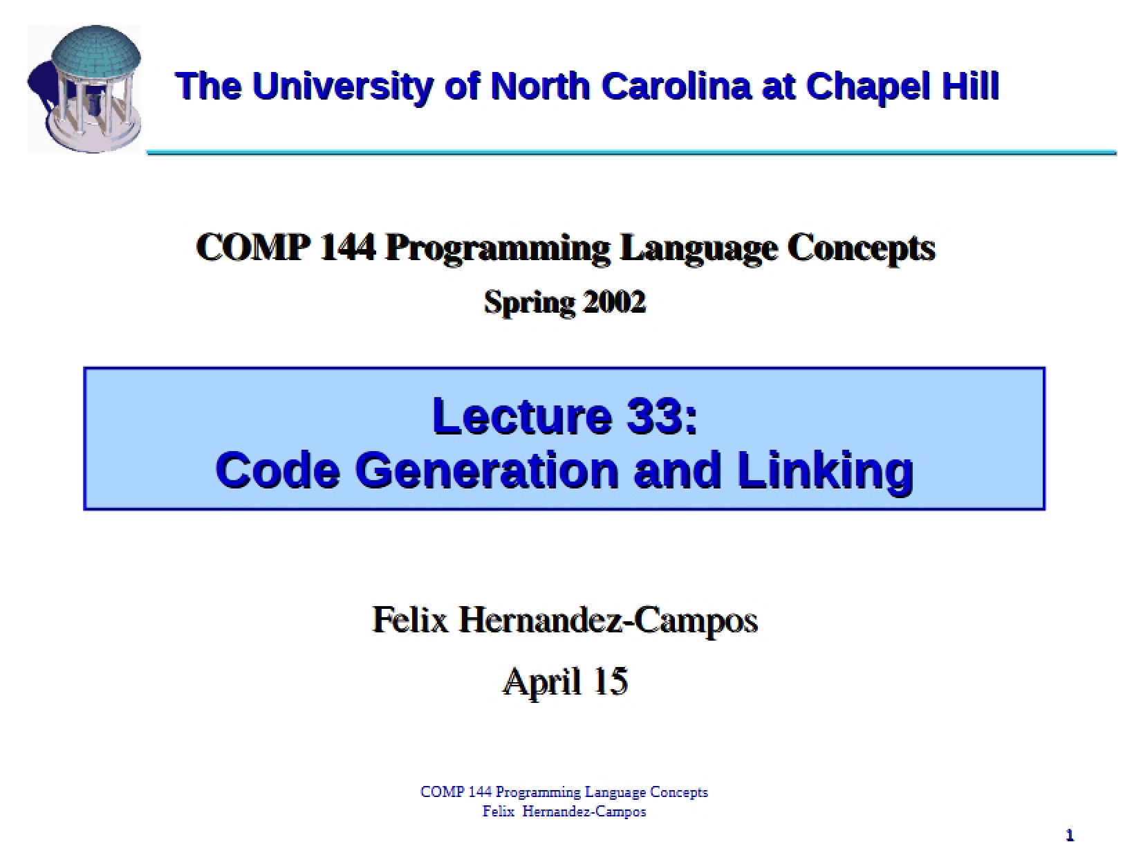 Linking and Generation of Code