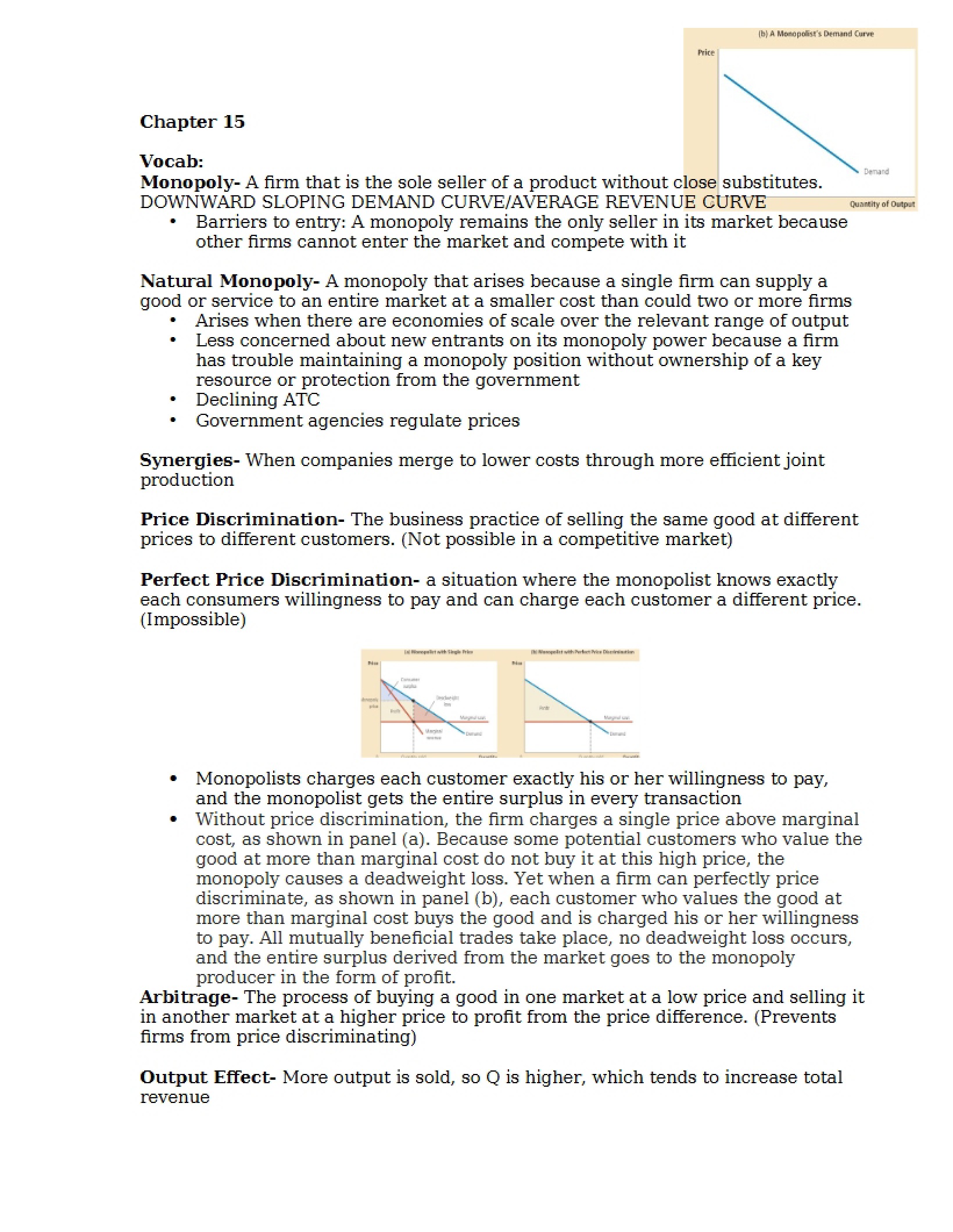 ECON 200 Chapter 15 Notes