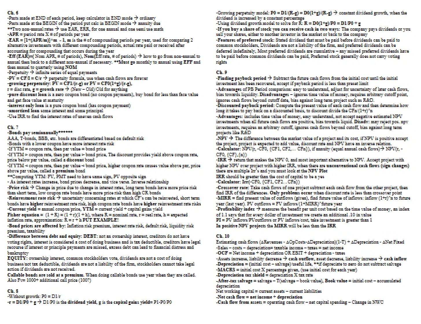 Class Notes