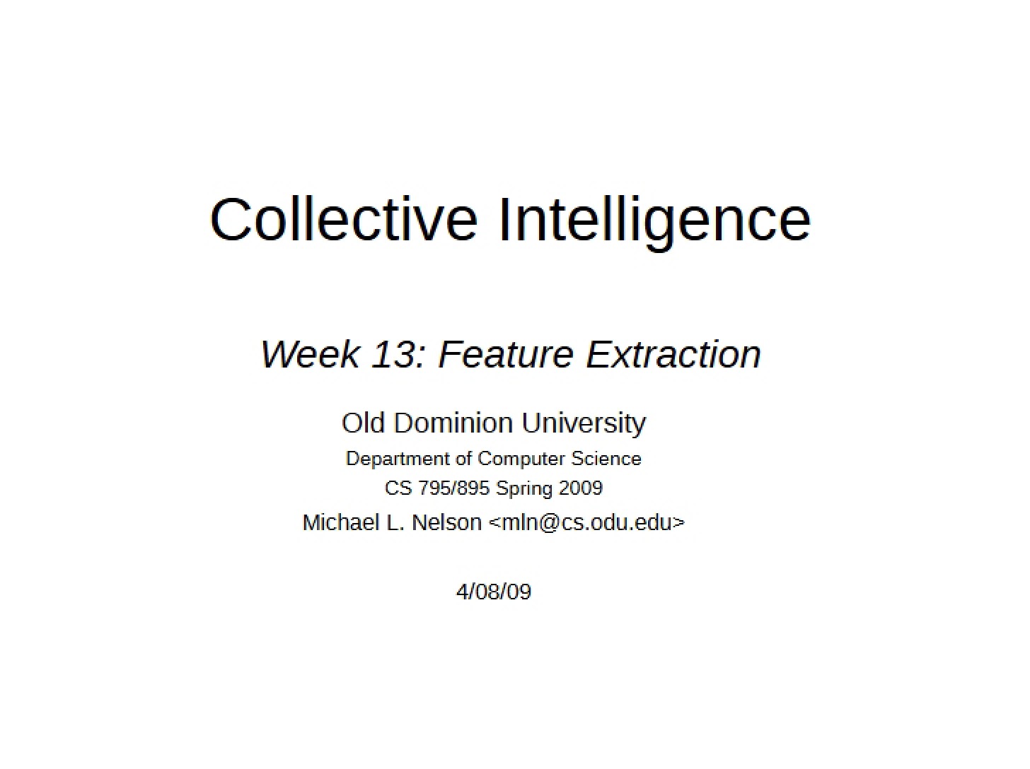 Extraction of Features