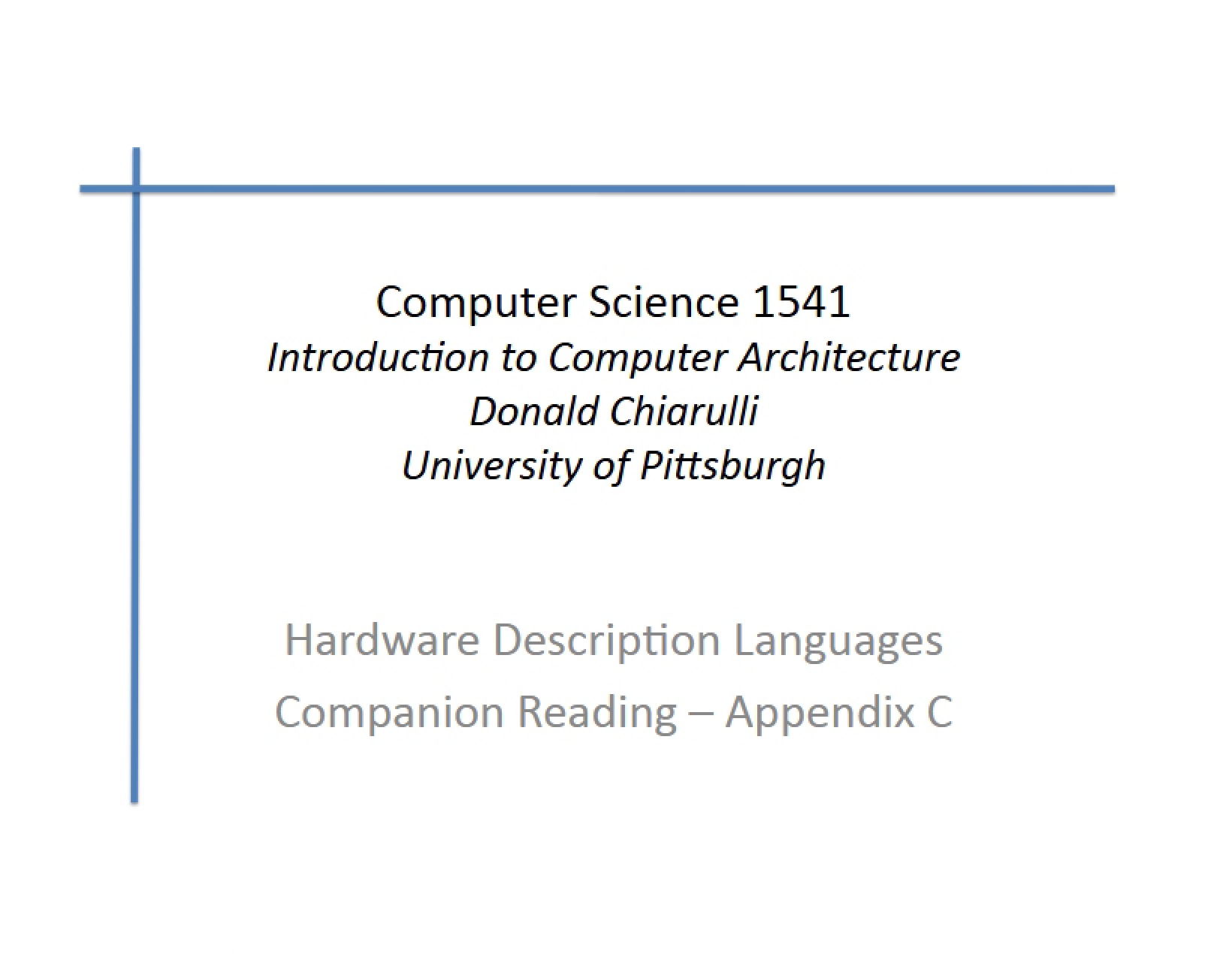 Computer Architecture Intro