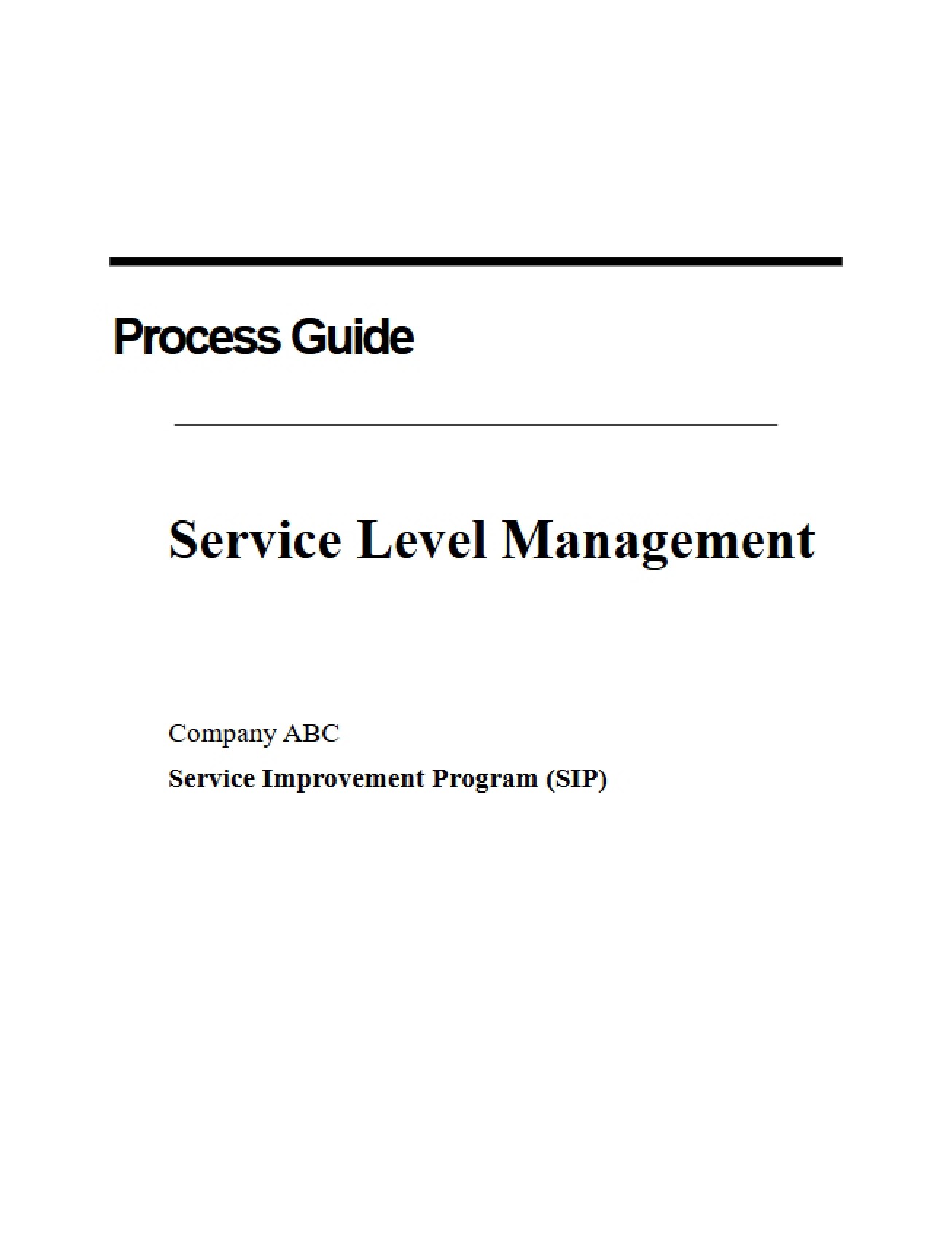 Sample Guide for Service Level Management Process