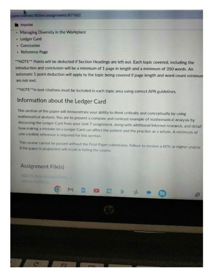Managing Workplace Diversity - Ledger Card Assignment