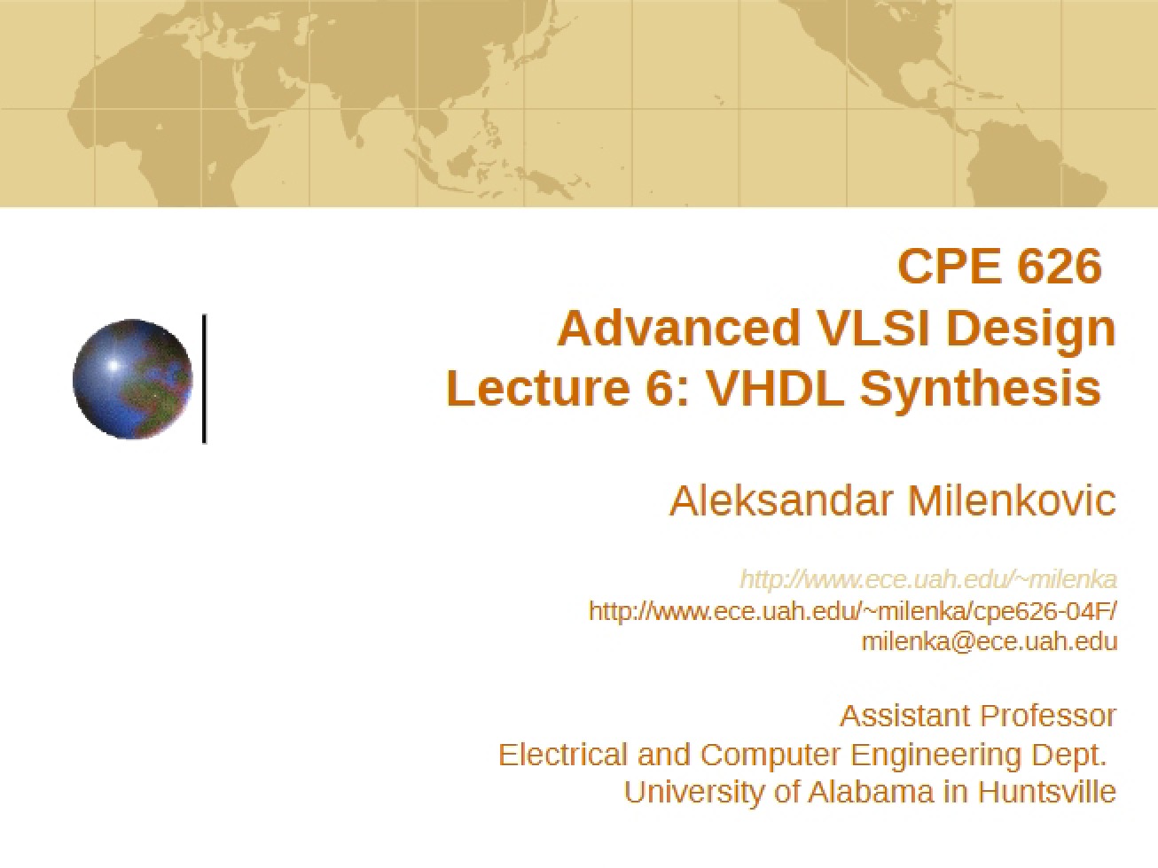 Synthesis using VHDL