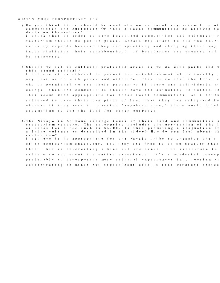 Preserving Local Communities - Balancing Cultural Voyeurism