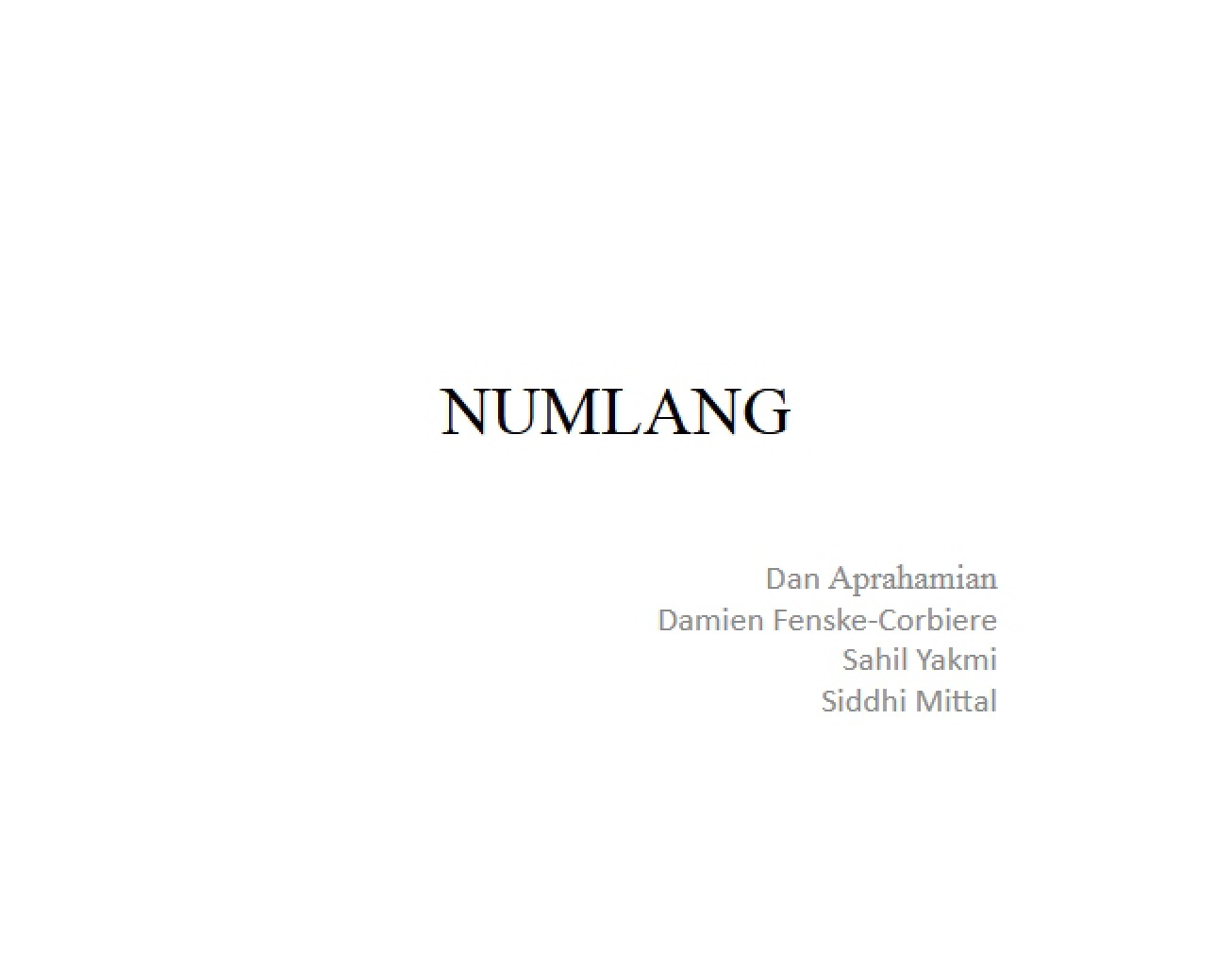 NumLang Language