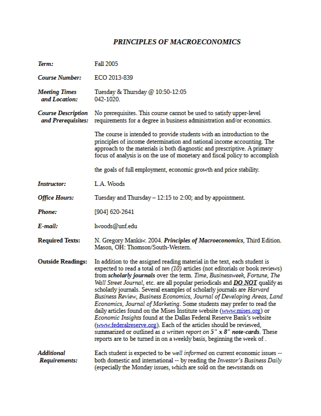 Macroeconomic Principles Overview