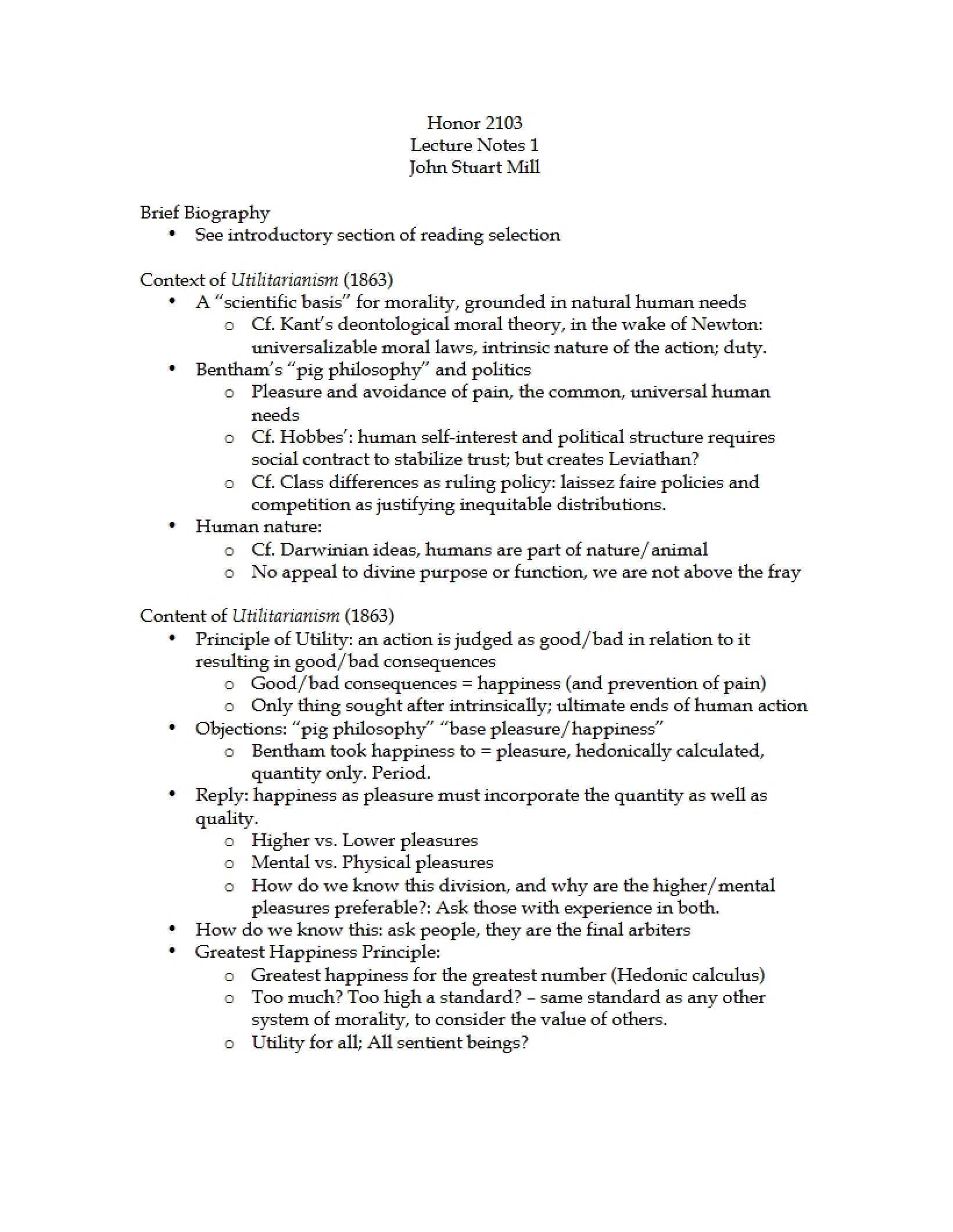 First Lecture Notes