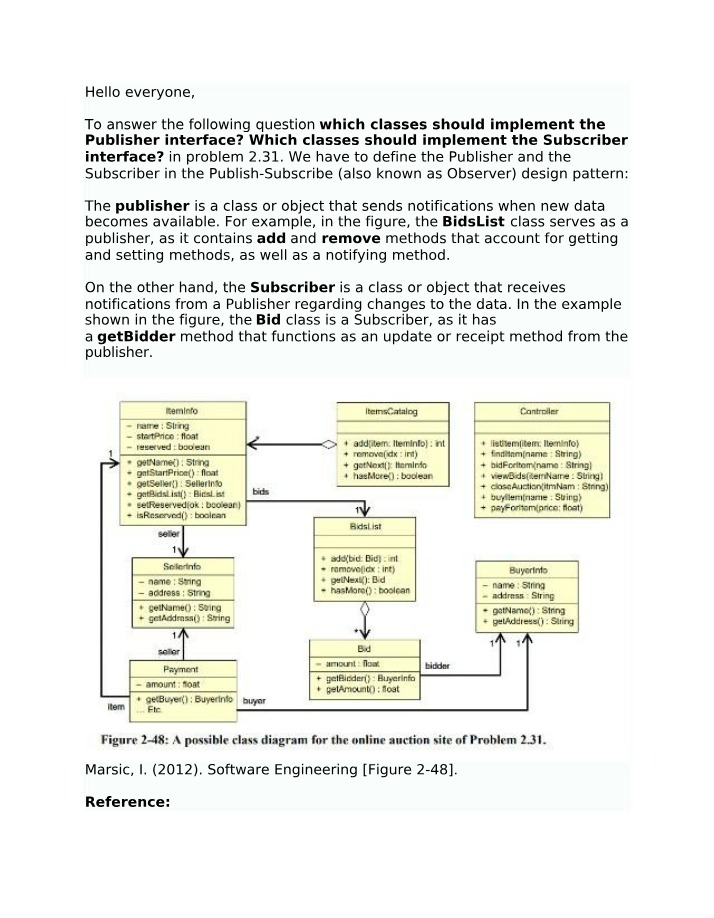 Implementing the Publisher and Subscriber Design Pattern