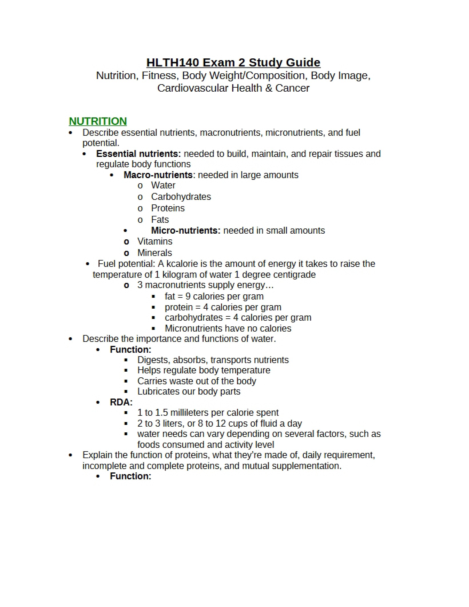 Guide for Exam 2