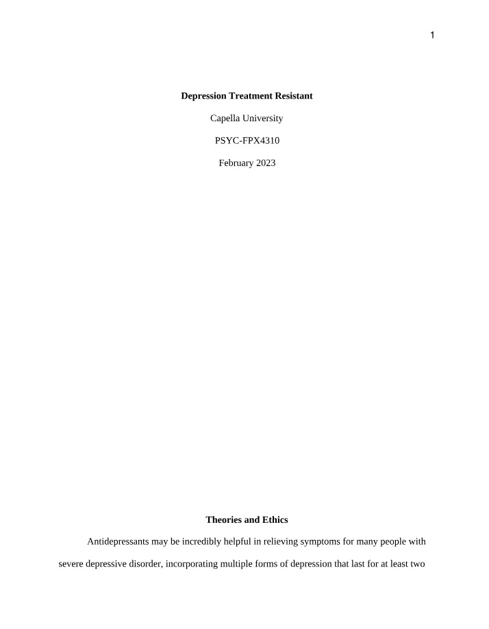 Psychedelic Treatment for Depression - Ethics and Motivation
