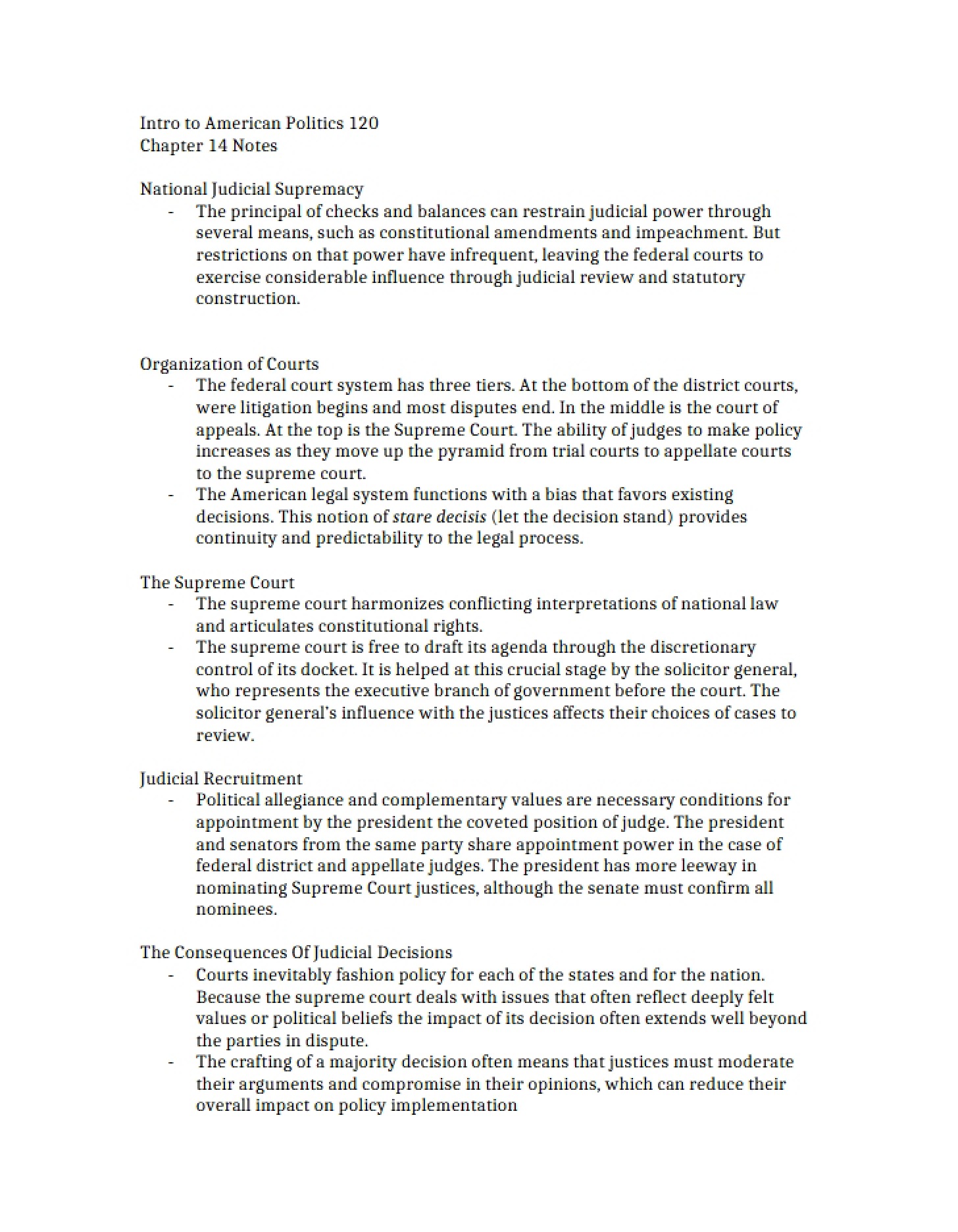 Notes for Chapter 14