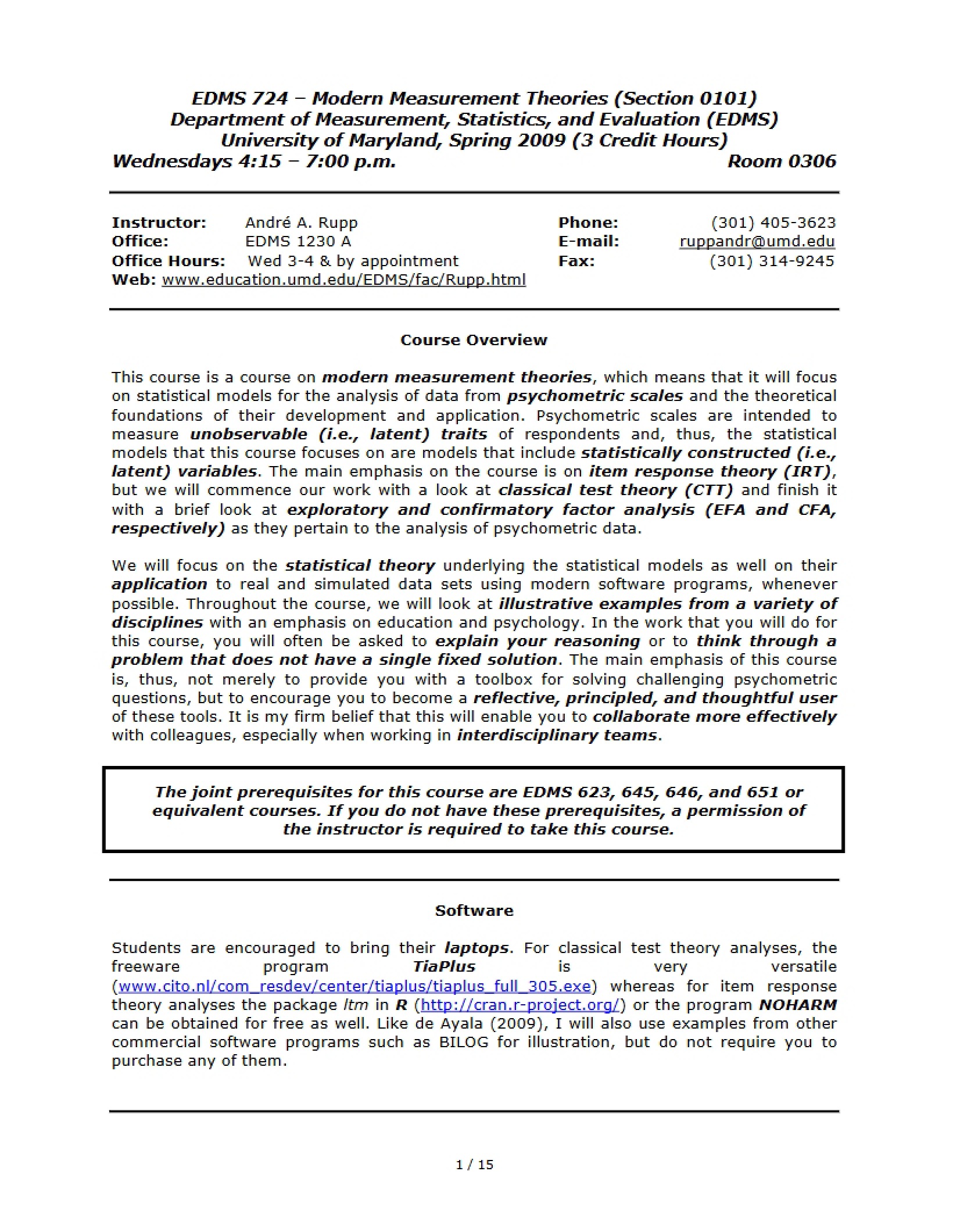 Syllabus for EDMS 724