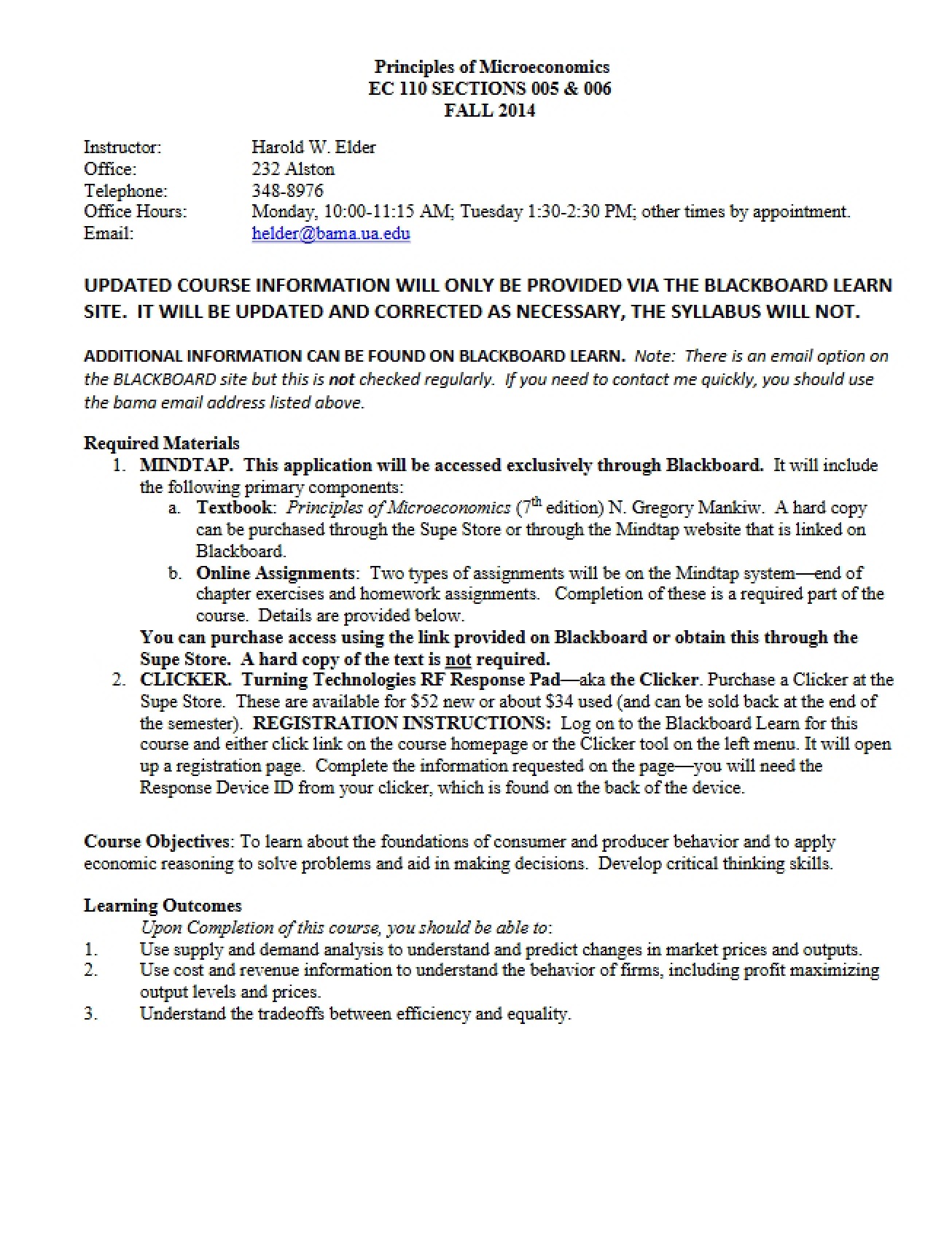 Fall 2014 Course Outline