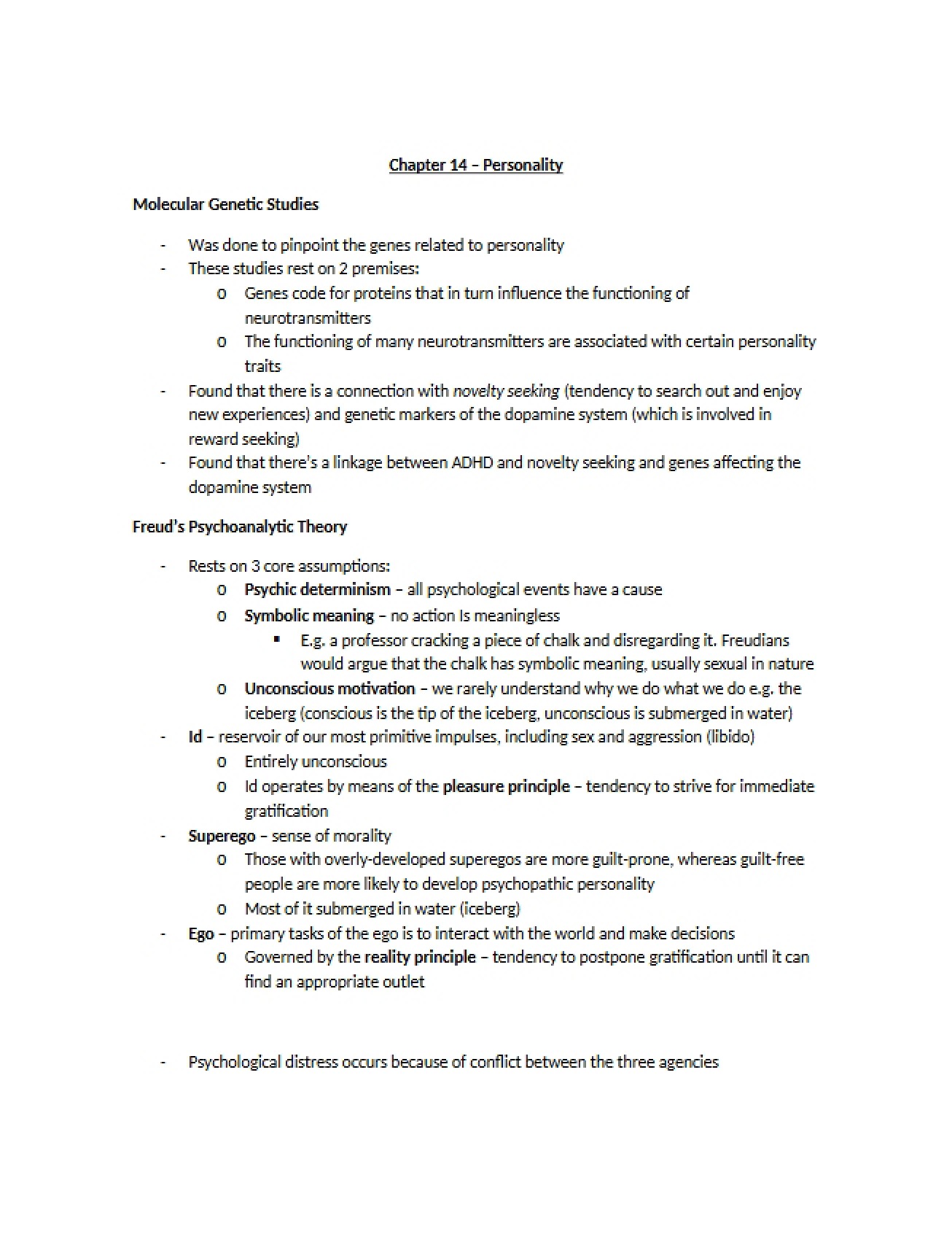 Personality Chapter 14