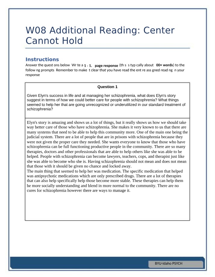 Week 8 Additional Reading - The Center Cannot Hold
