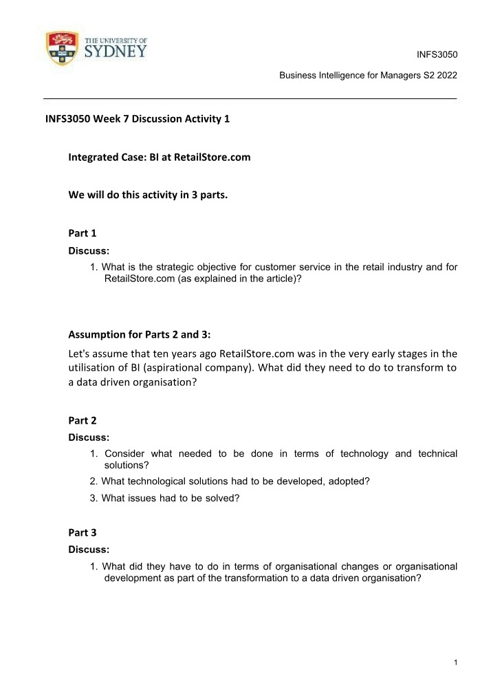 Week 7 Discussion Activity 1 (INFS3050)