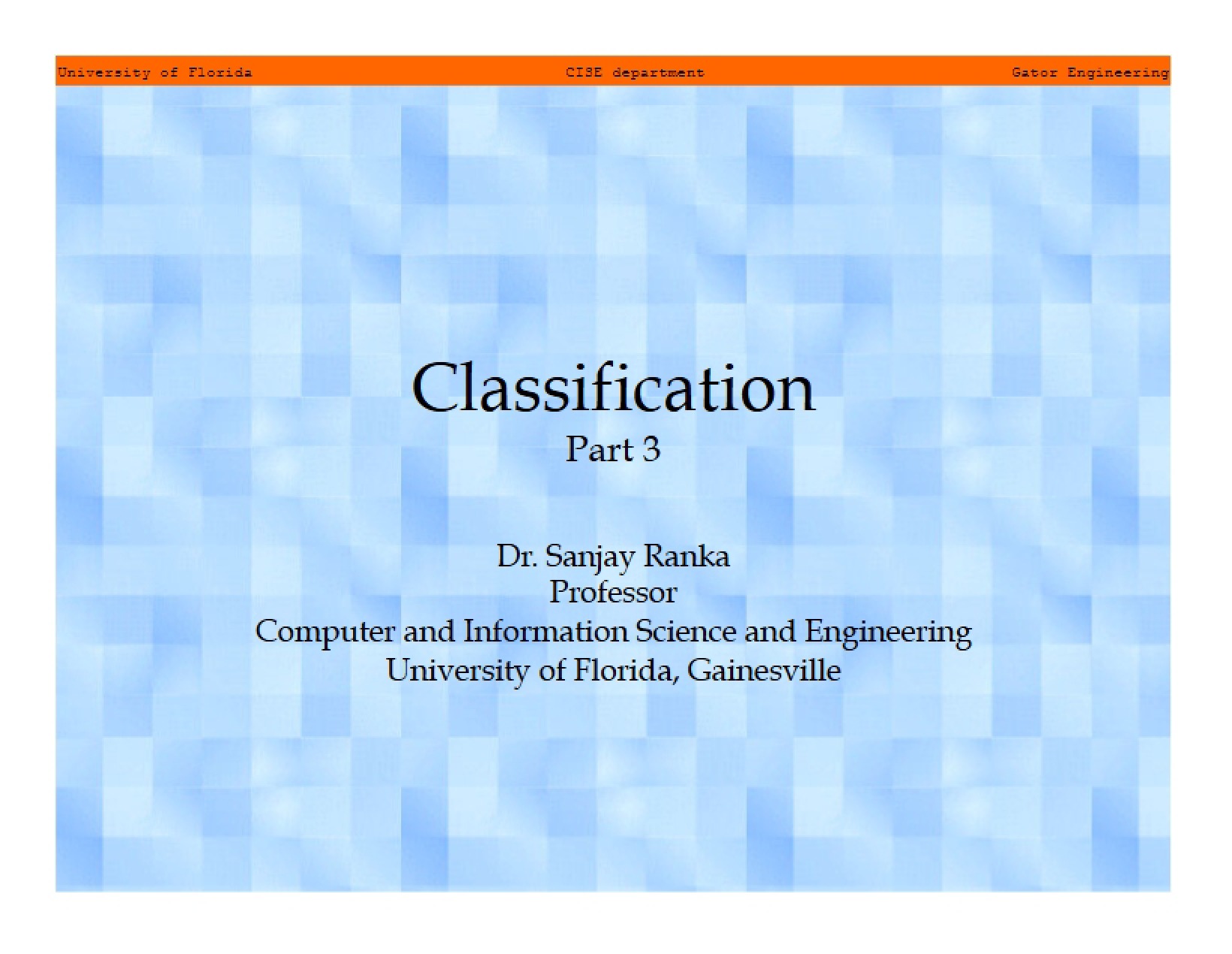 Classification Algorithms