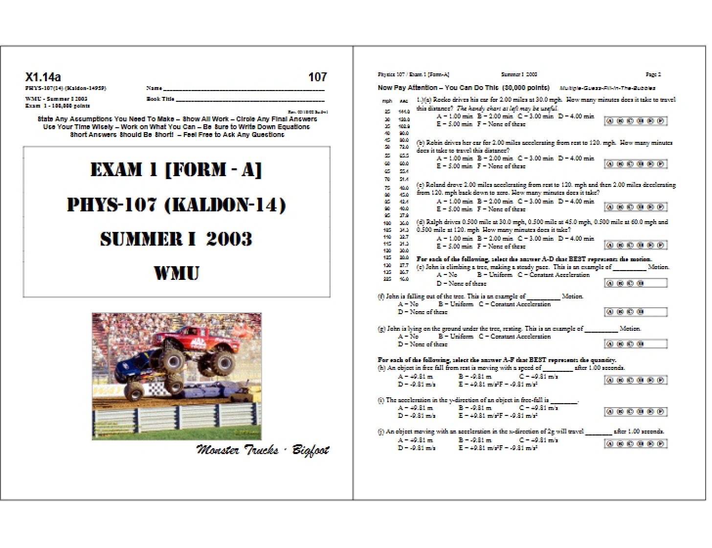 Test Document - Elementary Physics