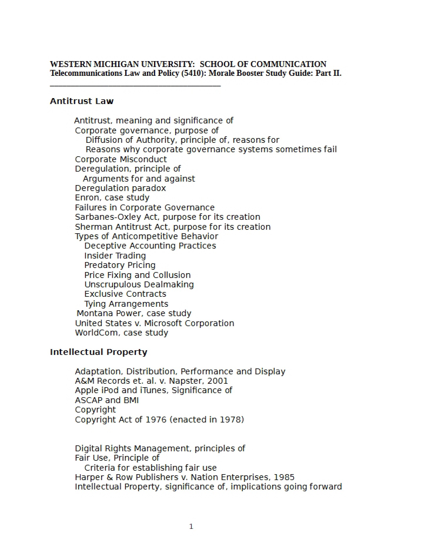 Second Study Guide