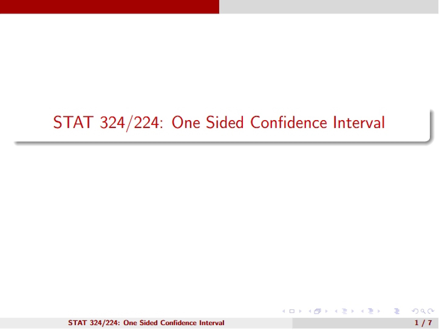 Slide for One Sided CI