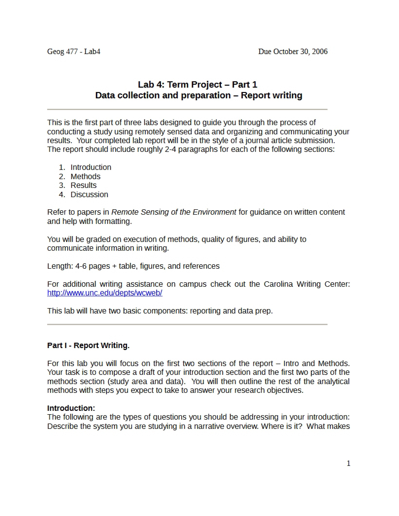 Remote Sensing Laboratory Four