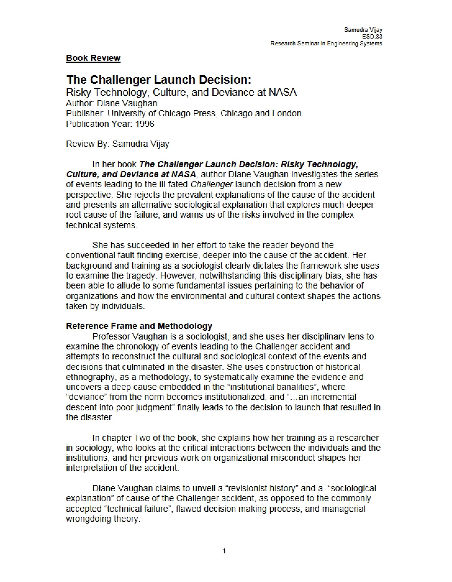 Decision to Launch Challenger