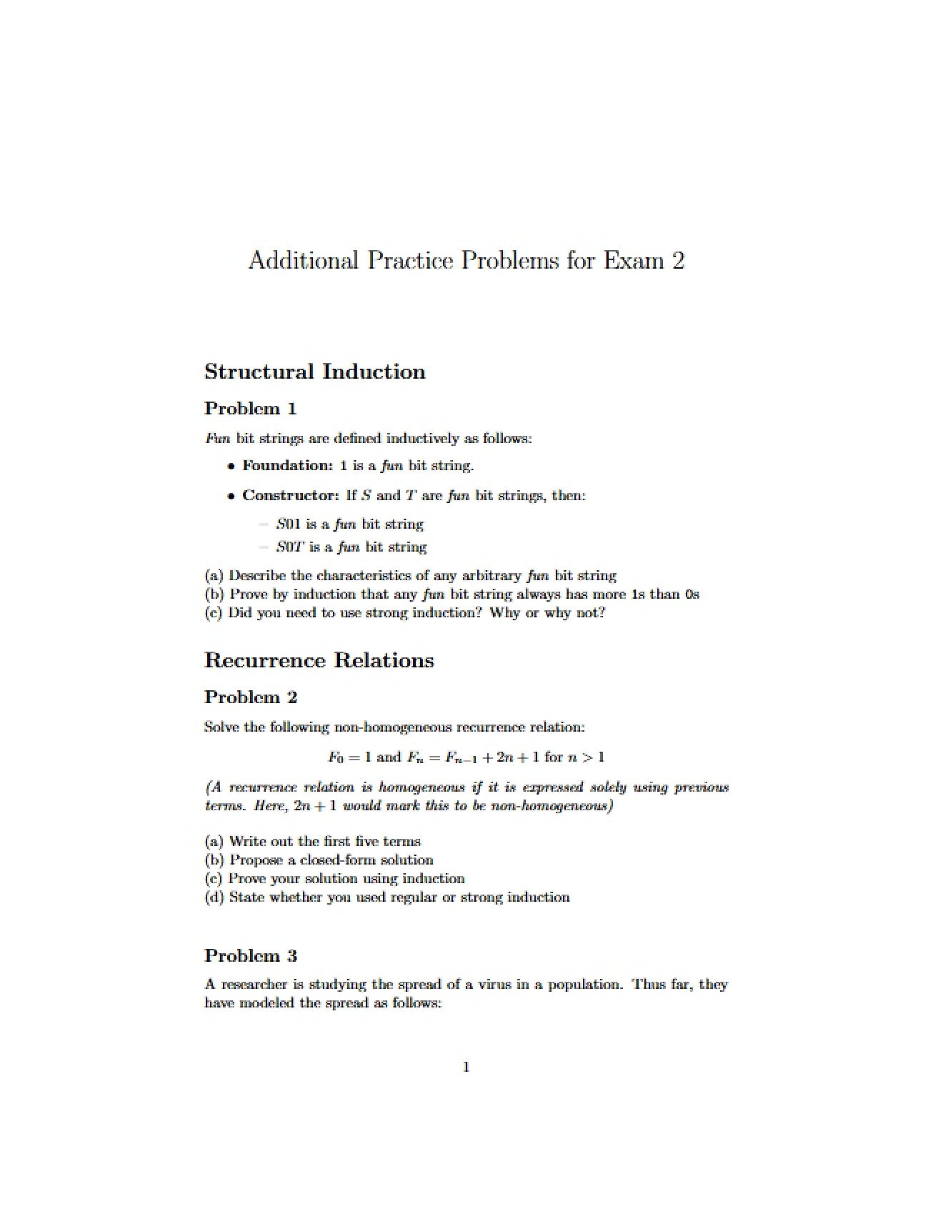 Exam 2 Additional Practice Problems