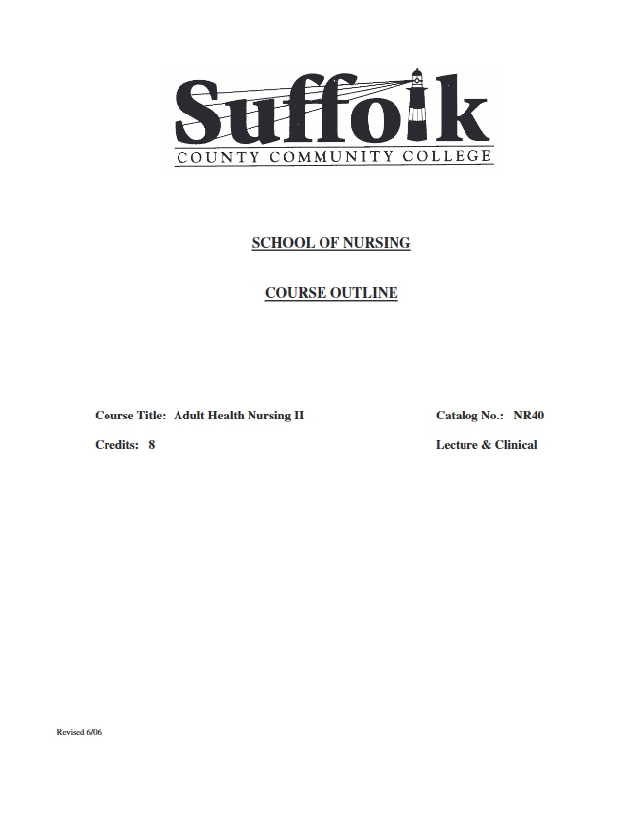 Outline for a Course on Medication Math Test Practice