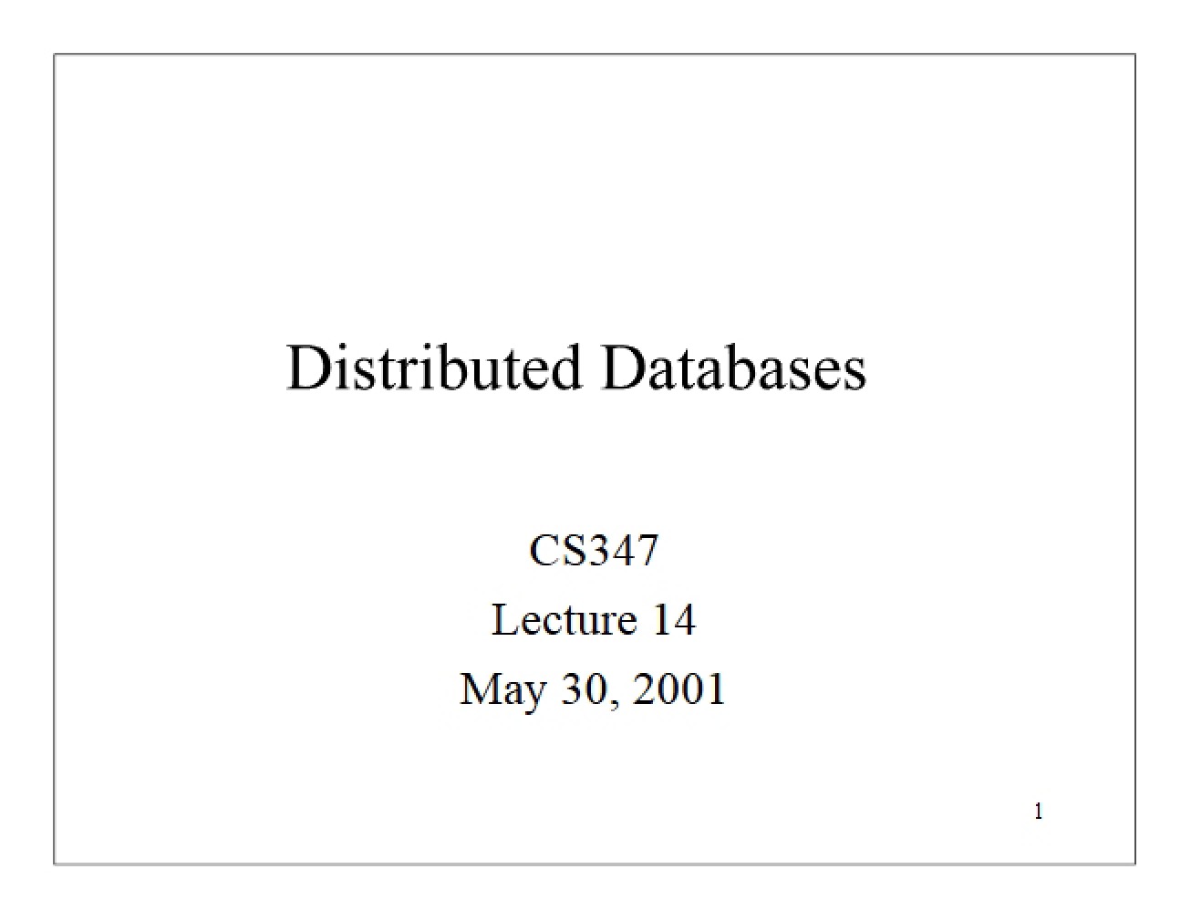 Distributed Databases (Set 7)