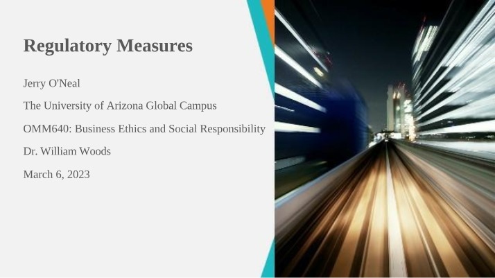 OMM640 - Regulatory Measures