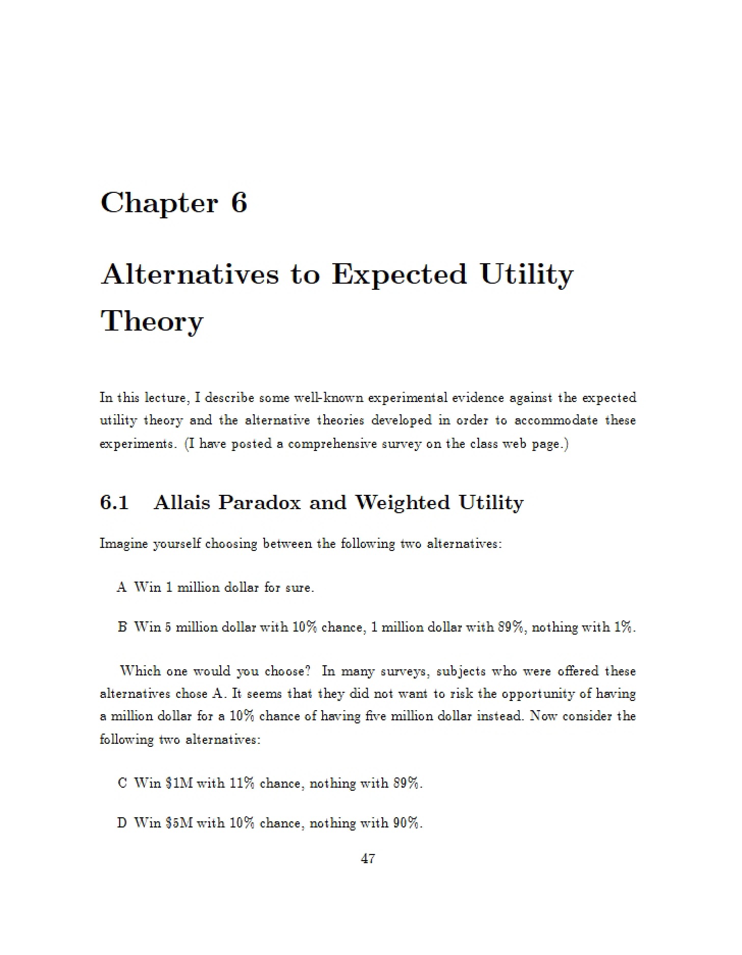 Substitutes for Expected Utility Theory