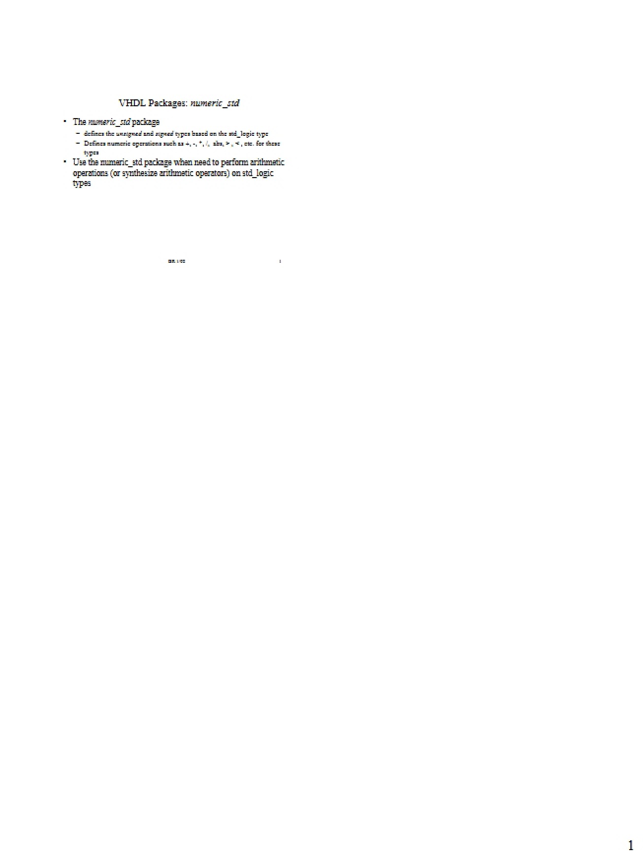 Standards for Numerics