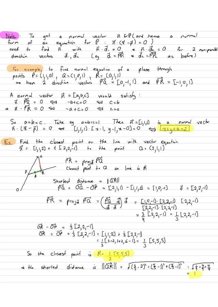 Shortest Distance between Plane and Point