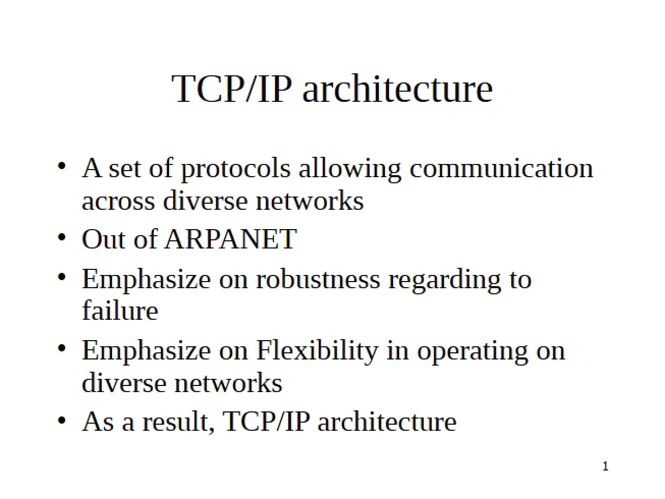 Architecture of TCPIP