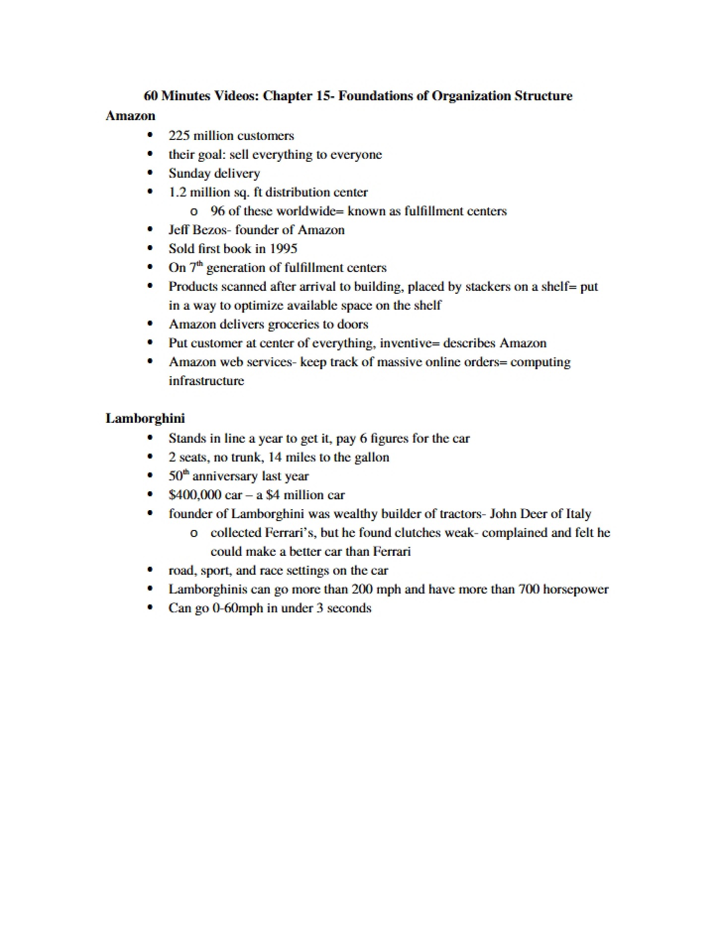 Organization Structure Foundations (Ch 15)