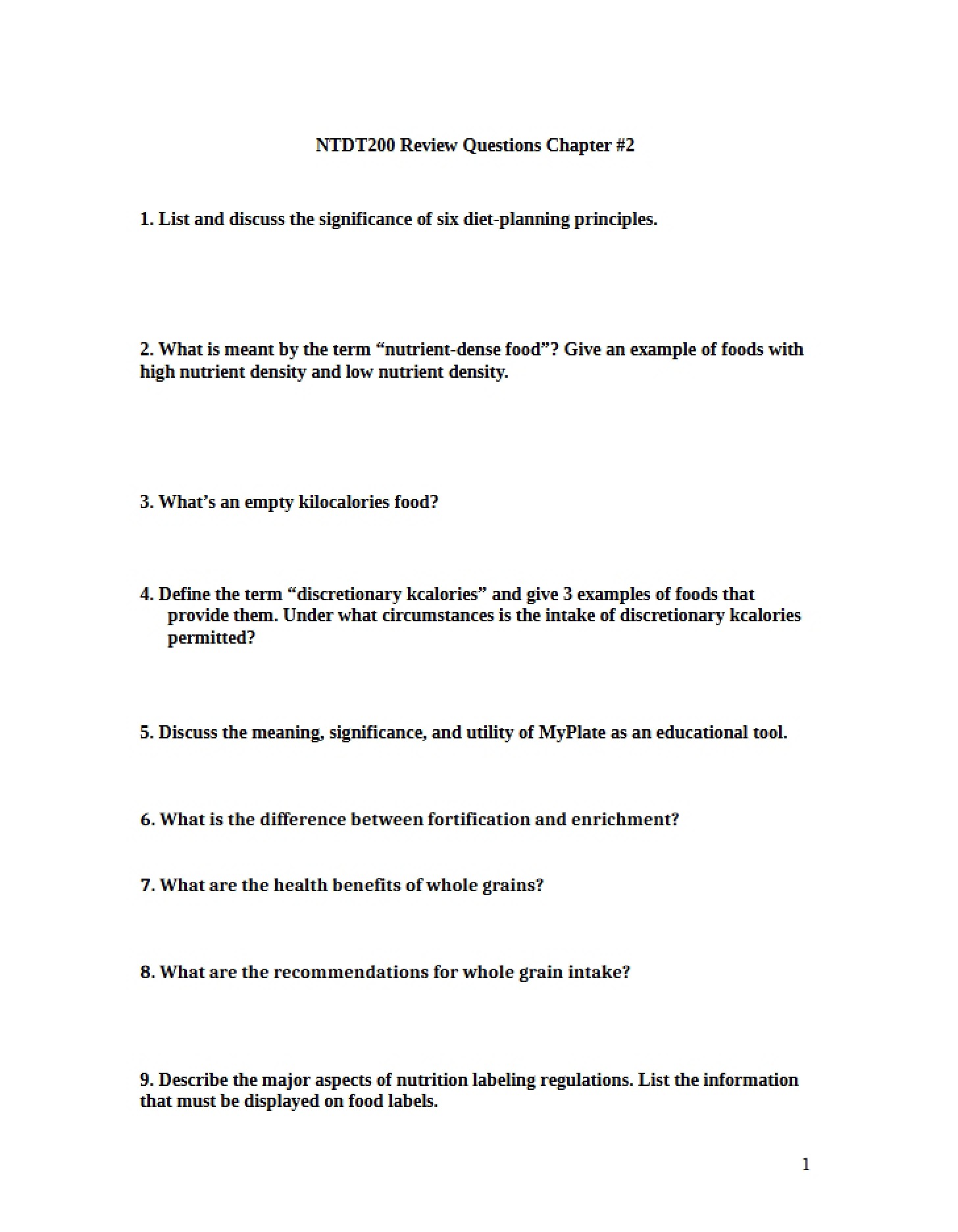 Review Questions for Chapter 2
