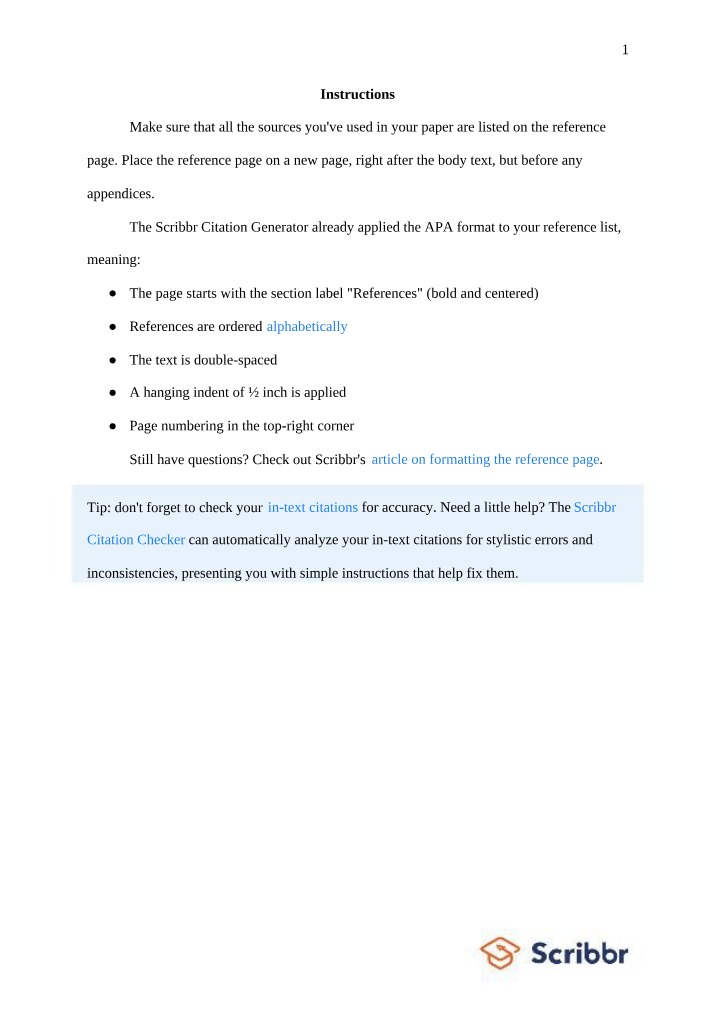 APA Reference Page Formatting Guide