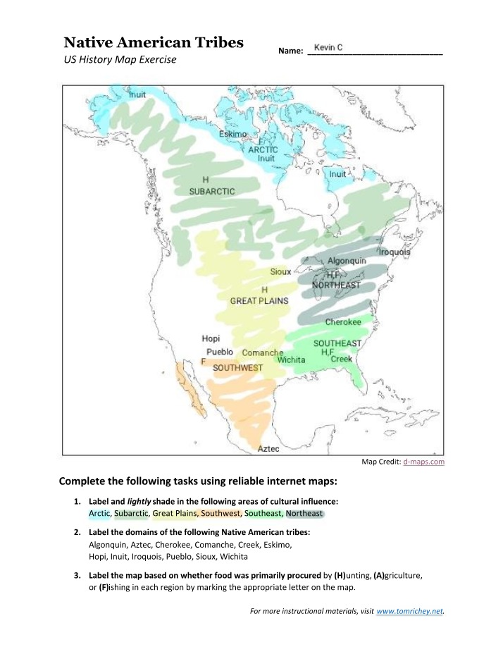 Map Exercise - Native American Tribes