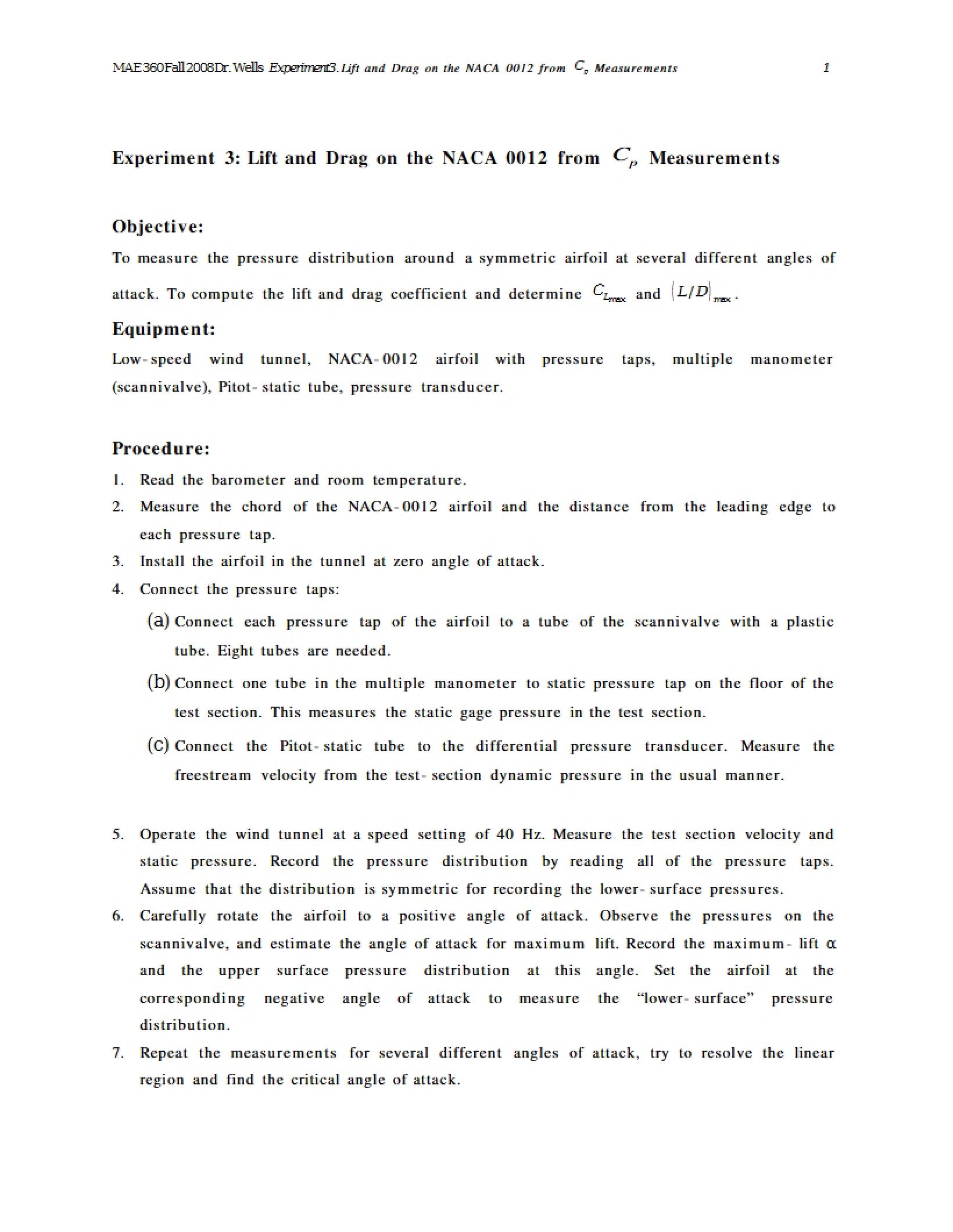 Third Experiment Drag and Lift Forces