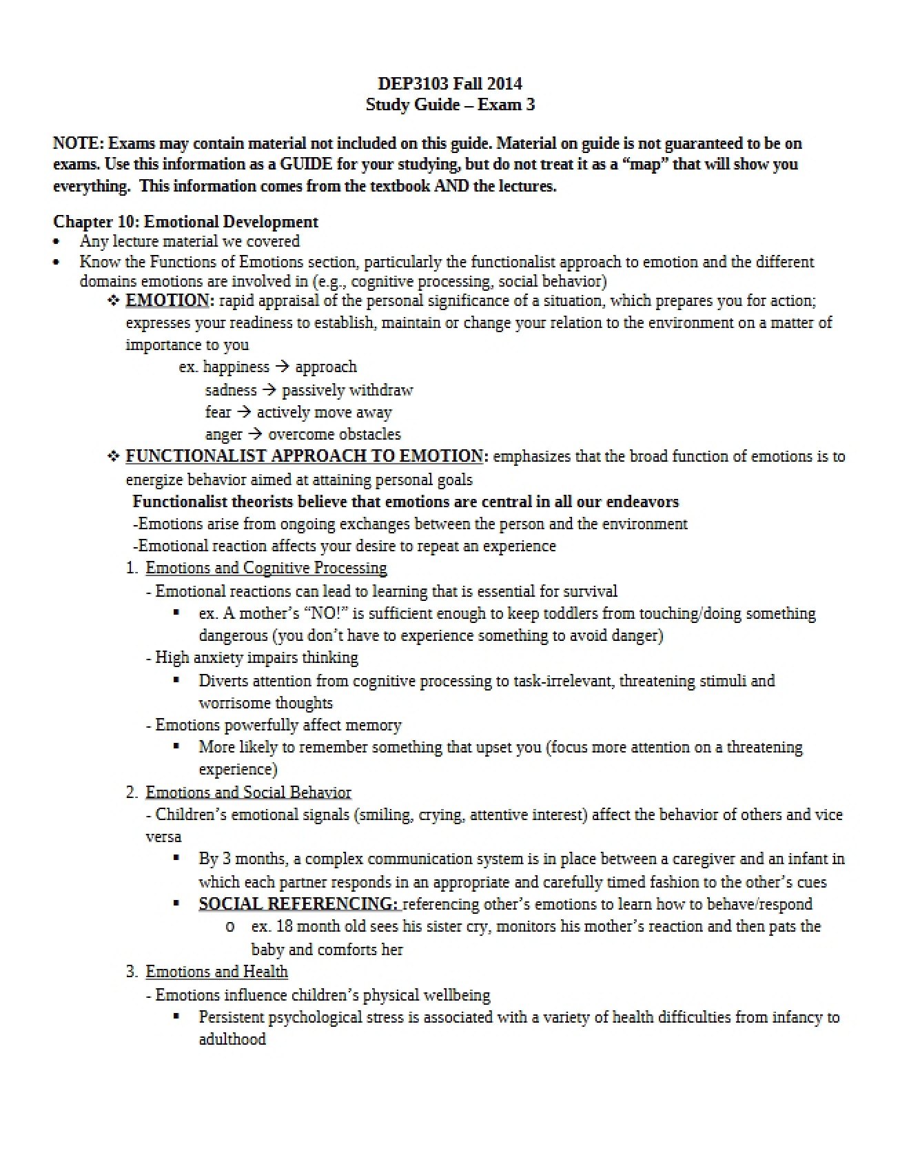 Third Study Guide for the Third Exam
