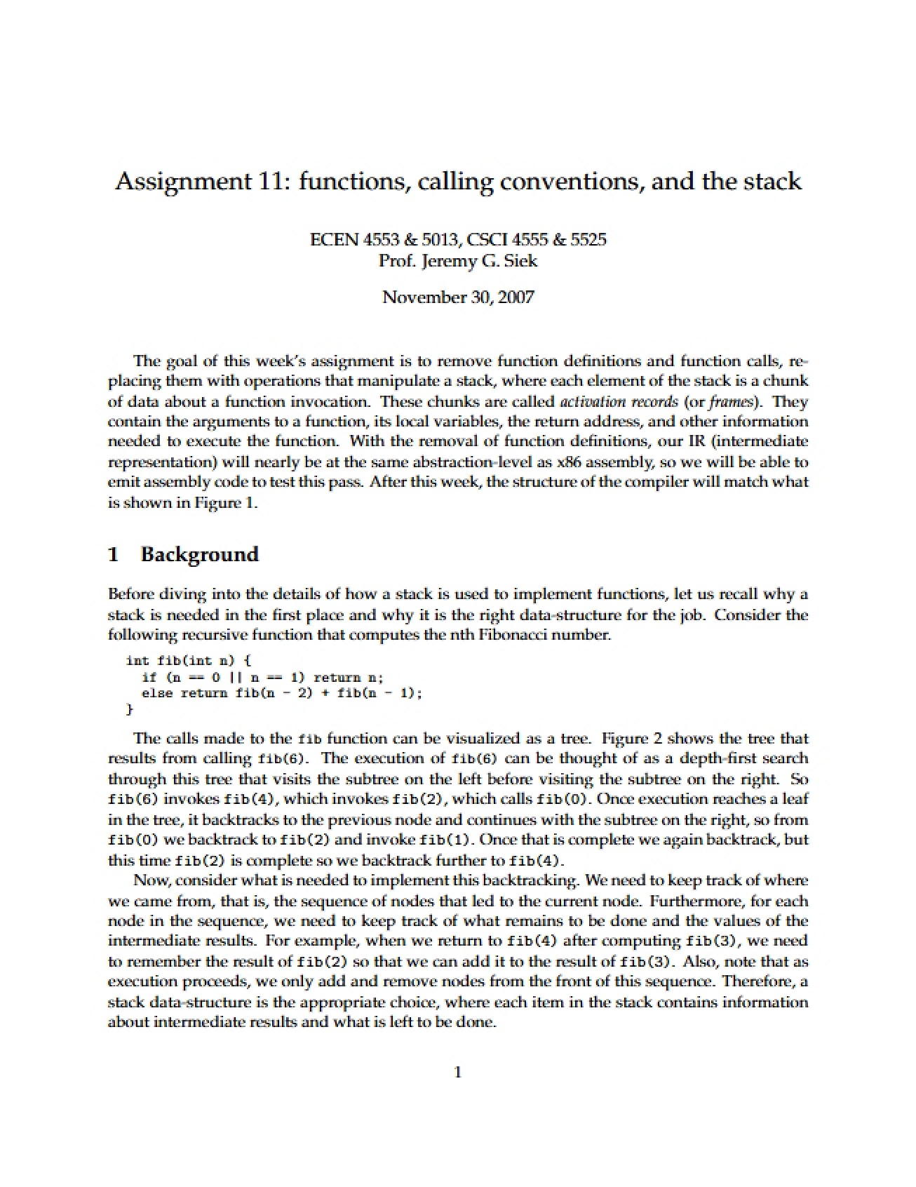 Compiler Construction Assignment Eleven