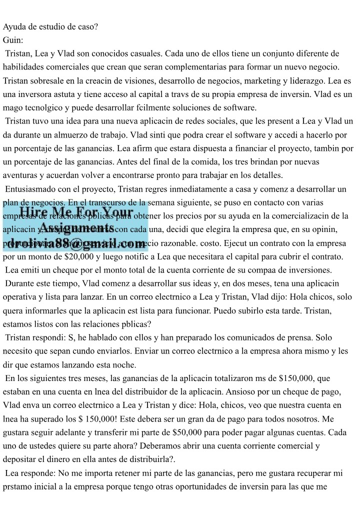 Formación de una Sociedad Comercial - Análisis de Caso