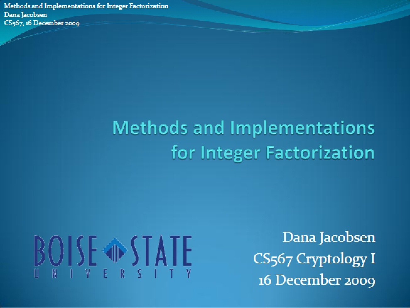 Introduction to Integer Factorization