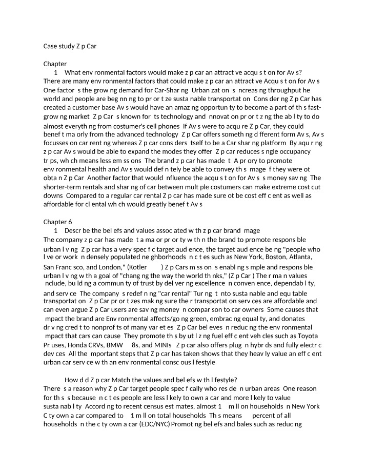 Zip Car Case Study