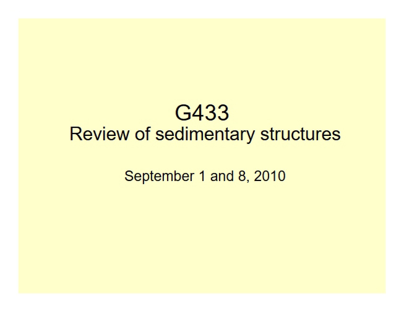 Sedimentary Structure Review