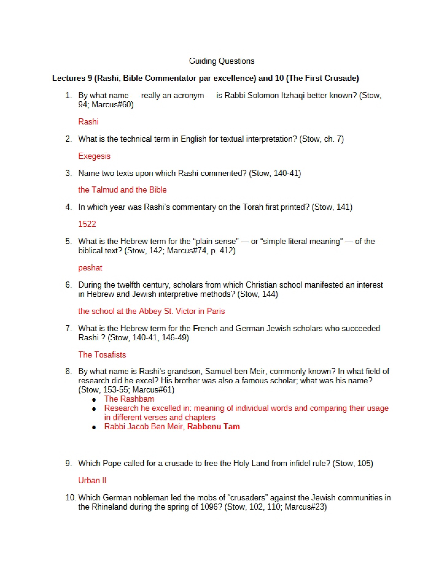 Ninth Lecture