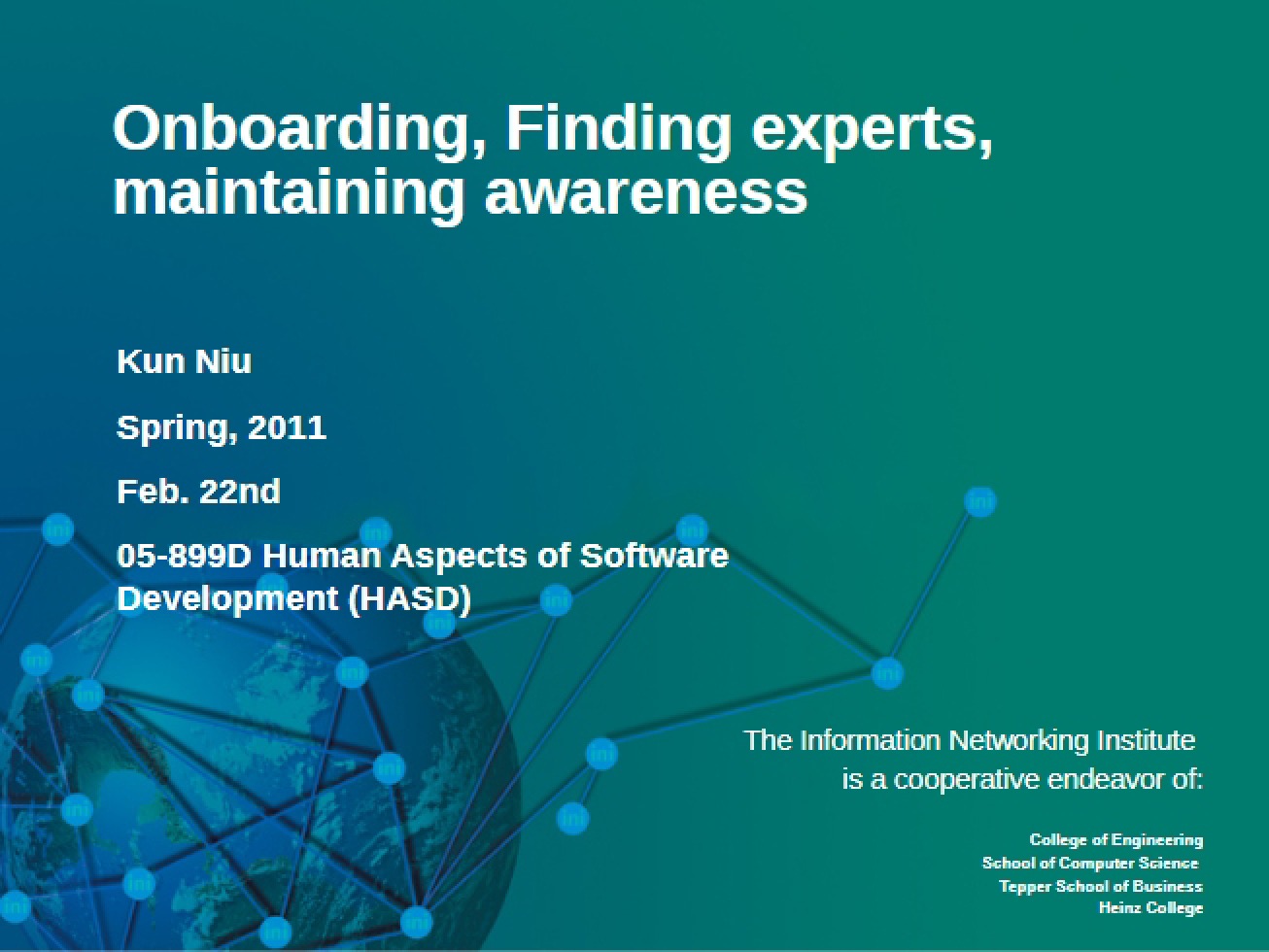 Maintaining Awareness, Finding Experts, and Onboarding