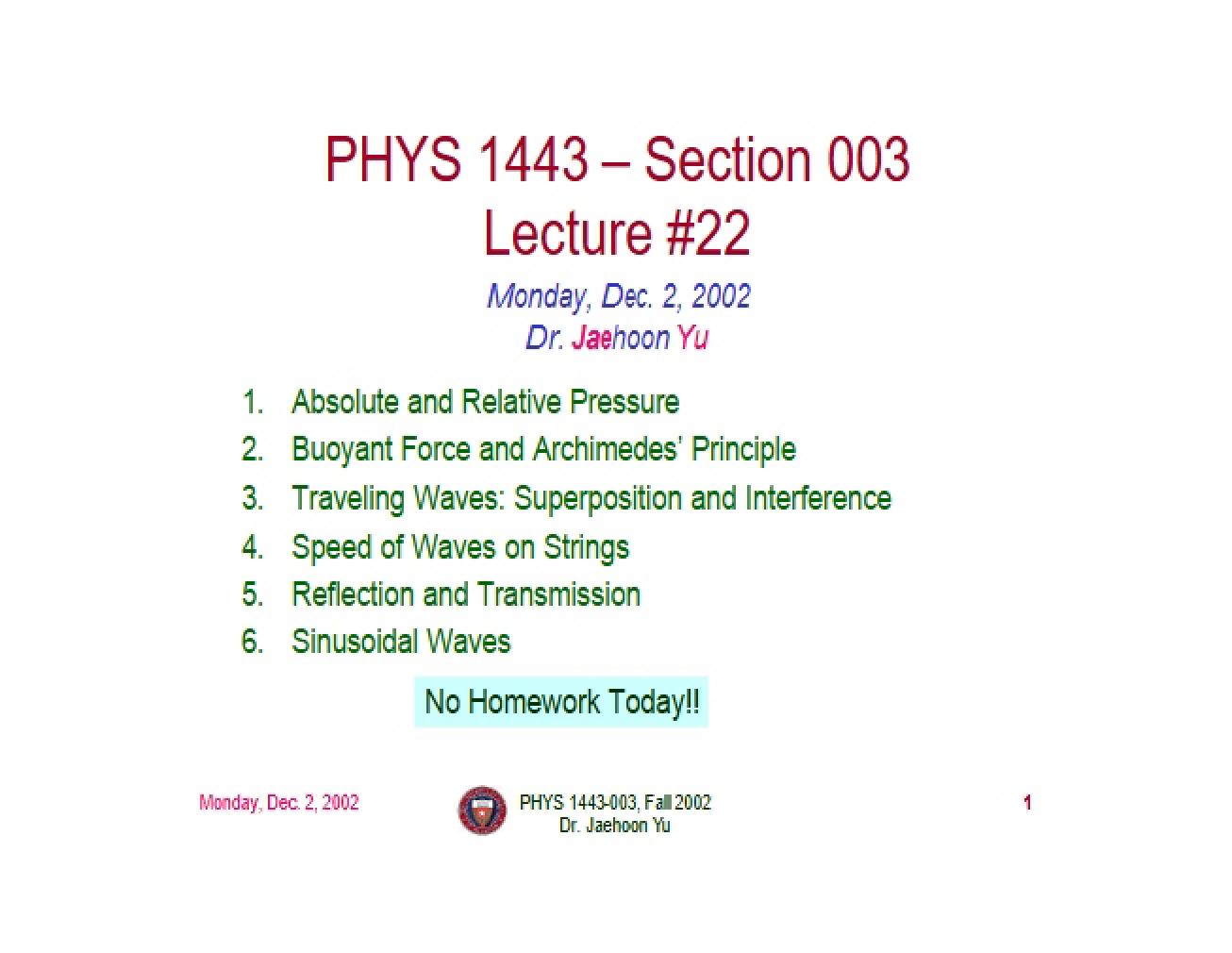 Notes from Lecture (7)